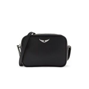 ZADIG & VOLTAIRE - Boxy Wings Leather Elegant Black Shoulder Bag - NEW